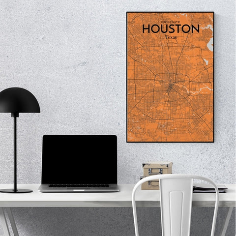 Houston TX City Map Poster – Detailed Art Print of Houston, Texas for Home Decor, Office Decor, Travel Art, and Unique Gifts