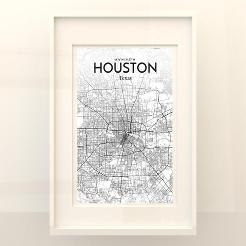 Houston TX City Map Poster – Detailed Art Print of Houston, Texas for Home Decor, Office Decor, Travel Art, and Unique Gifts