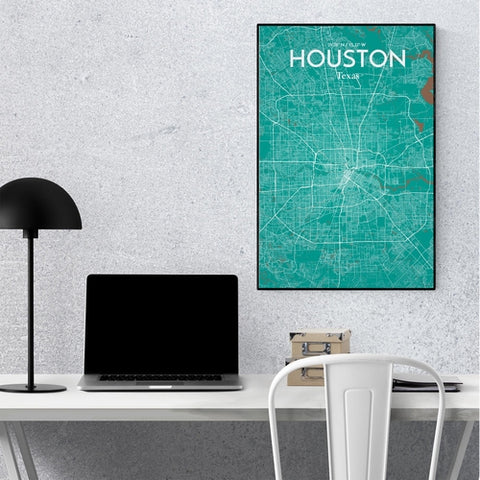 Houston TX City Map Poster – Detailed Art Print of Houston, Texas for Home Decor, Office Decor, Travel Art, and Unique Gifts