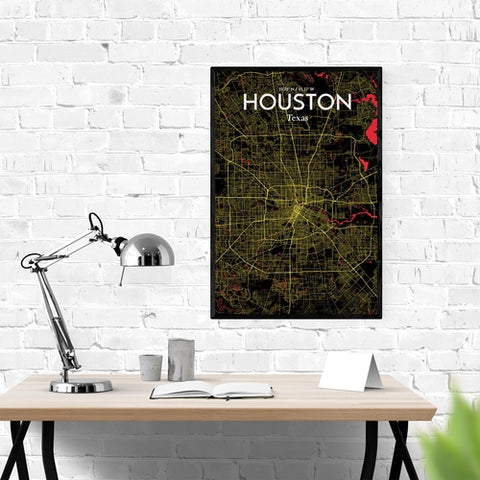 Houston TX City Map Poster – Detailed Art Print of Houston, Texas for Home Decor, Office Decor, Travel Art, and Unique Gifts