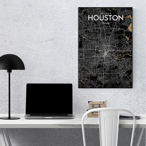 Houston TX City Map Poster – Detailed Art Print of Houston, Texas for Home Decor, Office Decor, Travel Art, and Unique Gifts