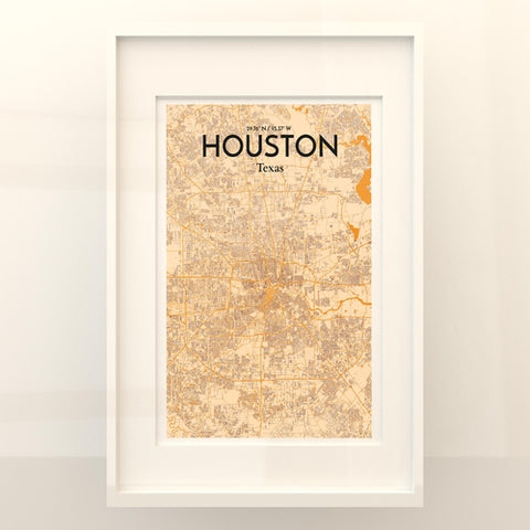 Houston TX City Map Poster – Detailed Art Print of Houston, Texas for Home Decor, Office Decor, Travel Art, and Unique Gifts