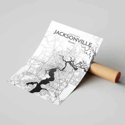 Jacksonville City Map Poster – Detailed Art Print of Jacksonville, Florida for Home Decor, Office Decor, Travel Art, and Unique Gifts