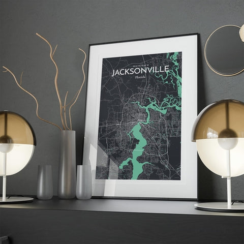 Jacksonville City Map Poster – Detailed Art Print of Jacksonville, Florida for Home Decor, Office Decor, Travel Art, and Unique Gifts