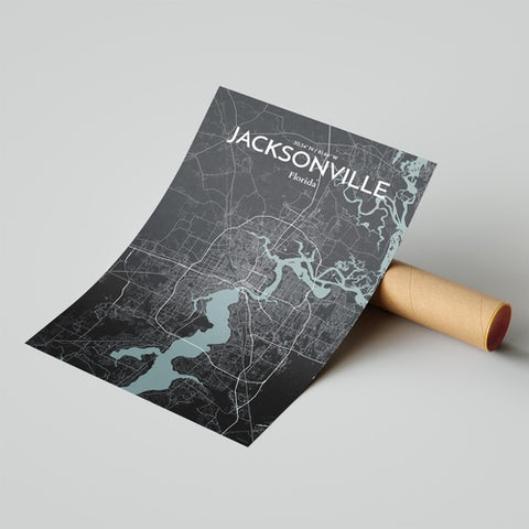 Jacksonville City Map Poster – Detailed Art Print of Jacksonville, Florida for Home Decor, Office Decor, Travel Art, and Unique Gifts