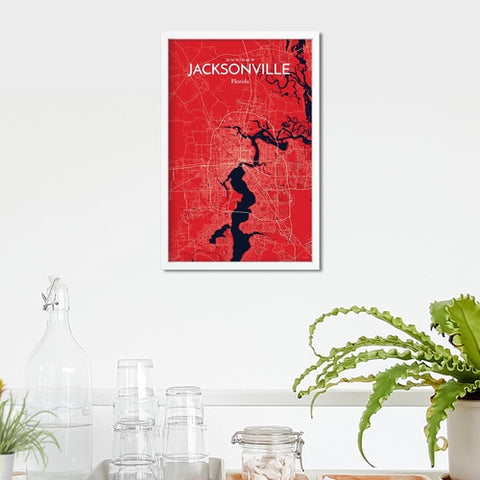 Jacksonville City Map Poster – Detailed Art Print of Jacksonville, Florida for Home Decor, Office Decor, Travel Art, and Unique Gifts