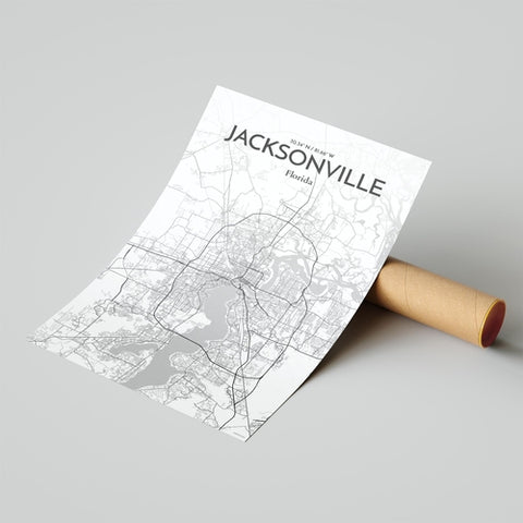 Jacksonville City Map Poster – Detailed Art Print of Jacksonville, Florida for Home Decor, Office Decor, Travel Art, and Unique Gifts