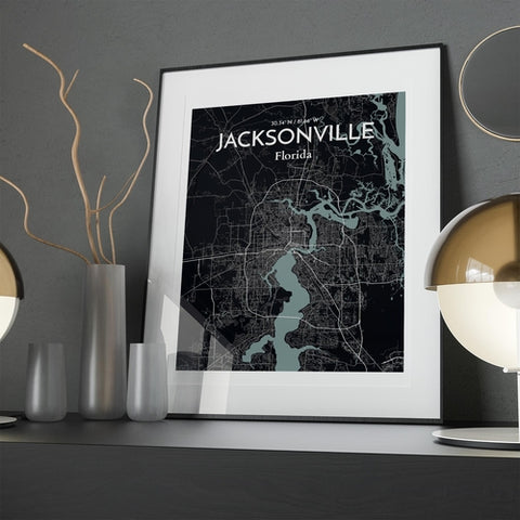 Jacksonville City Map Poster – Detailed Art Print of Jacksonville, Florida for Home Decor, Office Decor, Travel Art, and Unique Gifts