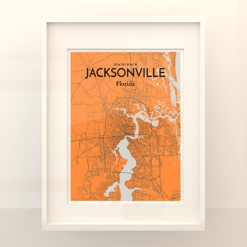 Jacksonville City Map Poster – Detailed Art Print of Jacksonville, Florida for Home Decor, Office Decor, Travel Art, and Unique Gifts