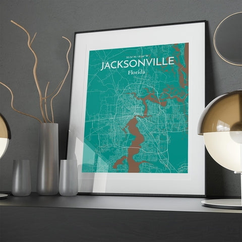 Jacksonville City Map Poster – Detailed Art Print of Jacksonville, Florida for Home Decor, Office Decor, Travel Art, and Unique Gifts