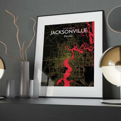 Jacksonville City Map Poster – Detailed Art Print of Jacksonville, Florida for Home Decor, Office Decor, Travel Art, and Unique Gifts