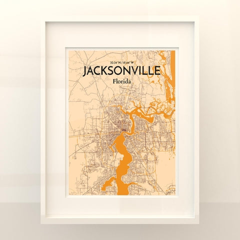 Jacksonville City Map Poster – Detailed Art Print of Jacksonville, Florida for Home Decor, Office Decor, Travel Art, and Unique Gifts