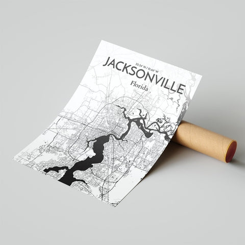 Jacksonville City Map Poster – Detailed Art Print of Jacksonville, Florida for Home Decor, Office Decor, Travel Art, and Unique Gifts