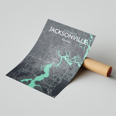 Jacksonville City Map Poster – Detailed Art Print of Jacksonville, Florida for Home Decor, Office Decor, Travel Art, and Unique Gifts