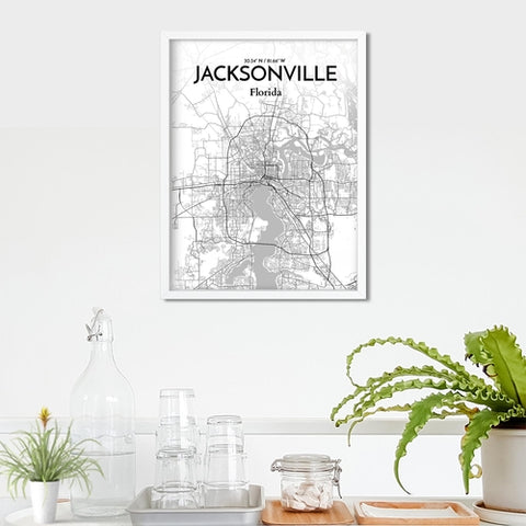 Jacksonville City Map Poster – Detailed Art Print of Jacksonville, Florida for Home Decor, Office Decor, Travel Art, and Unique Gifts