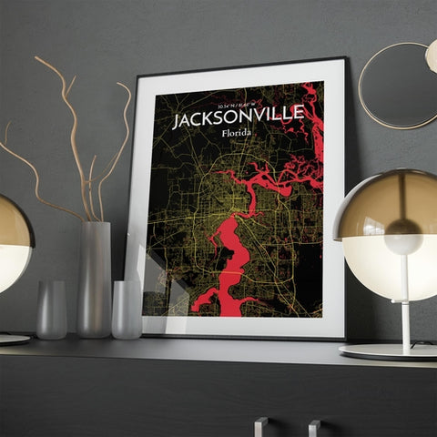 Jacksonville City Map Poster – Detailed Art Print of Jacksonville, Florida for Home Decor, Office Decor, Travel Art, and Unique Gifts