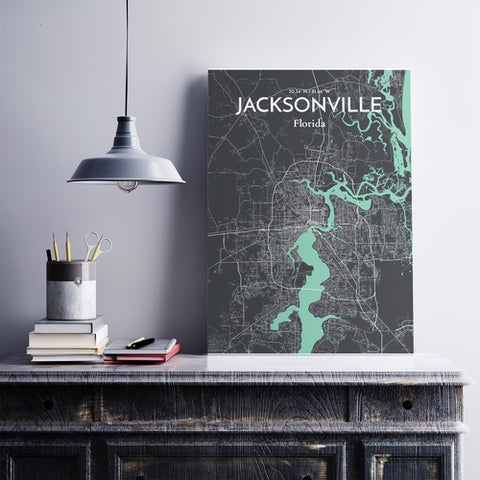 Jacksonville City Map Poster – Detailed Art Print of Jacksonville, Florida for Home Decor, Office Decor, Travel Art, and Unique Gifts