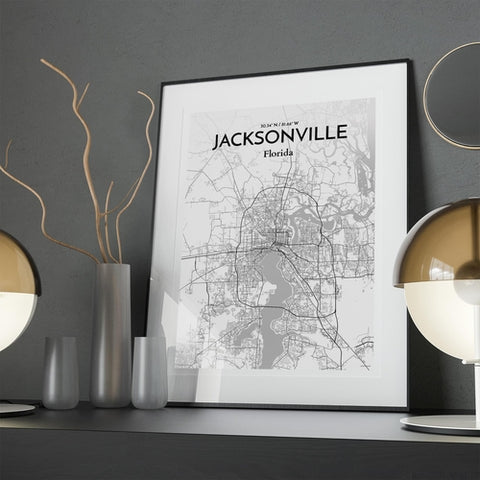 Jacksonville City Map Poster – Detailed Art Print of Jacksonville, Florida for Home Decor, Office Decor, Travel Art, and Unique Gifts