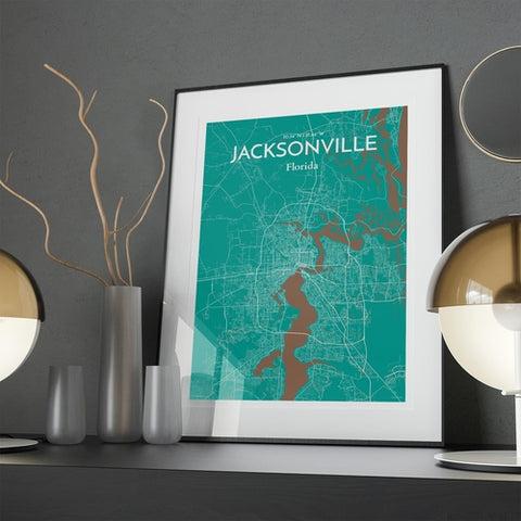 Jacksonville City Map Poster – Detailed Art Print of Jacksonville, Florida for Home Decor, Office Decor, Travel Art, and Unique Gifts