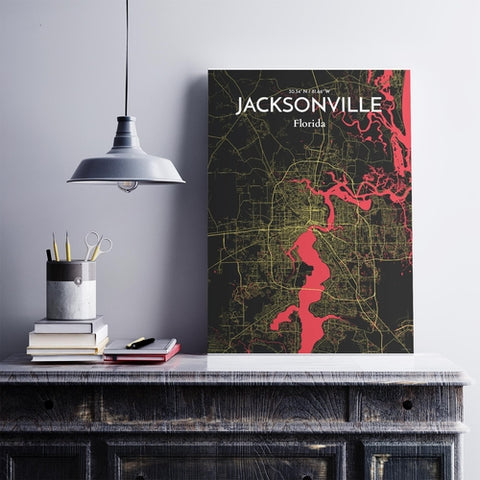 Jacksonville City Map Poster – Detailed Art Print of Jacksonville, Florida for Home Decor, Office Decor, Travel Art, and Unique Gifts