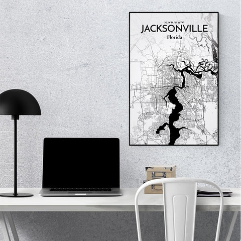 Jacksonville City Map Poster – Detailed Art Print of Jacksonville, Florida for Home Decor, Office Decor, Travel Art, and Unique Gifts