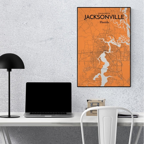 Jacksonville City Map Poster – Detailed Art Print of Jacksonville, Florida for Home Decor, Office Decor, Travel Art, and Unique Gifts