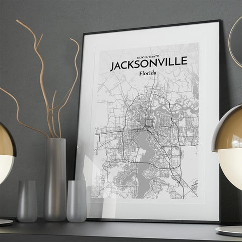 Jacksonville City Map Poster – Detailed Art Print of Jacksonville, Florida for Home Decor, Office Decor, Travel Art, and Unique Gifts