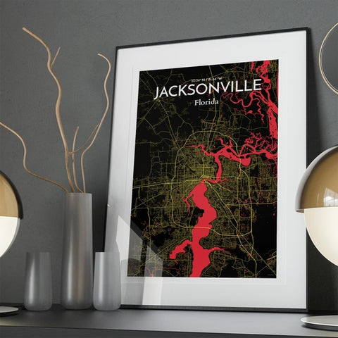 Jacksonville City Map Poster – Detailed Art Print of Jacksonville, Florida for Home Decor, Office Decor, Travel Art, and Unique Gifts