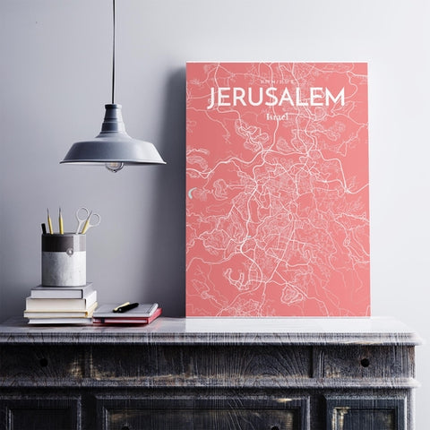 Jerusalem City Map Poster – Detailed Art Print of Jerusalem, Israel for Home Decor, Office Decor, Travel Art, and Unique Gifts