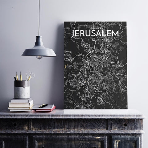 Jerusalem City Map Poster – Detailed Art Print of Jerusalem, Israel for Home Decor, Office Decor, Travel Art, and Unique Gifts