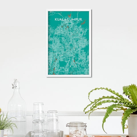 Kuala Lumpur City Map Poster – Detailed Art Print of Kuala Lumpur, Malaysia for Home Decor, Office Decor, Travel Art, and Unique Gifts