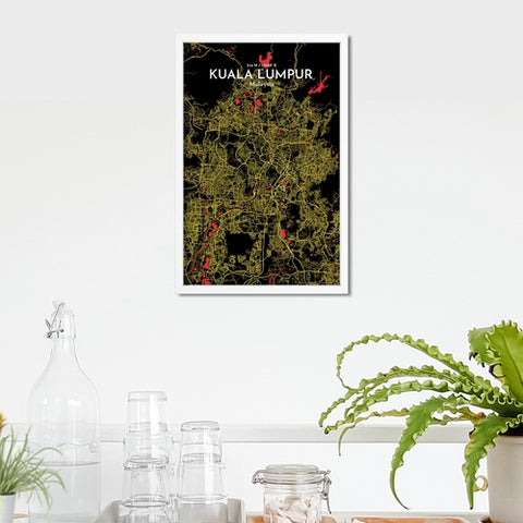 Kuala Lumpur City Map Poster – Detailed Art Print of Kuala Lumpur, Malaysia for Home Decor, Office Decor, Travel Art, and Unique Gifts