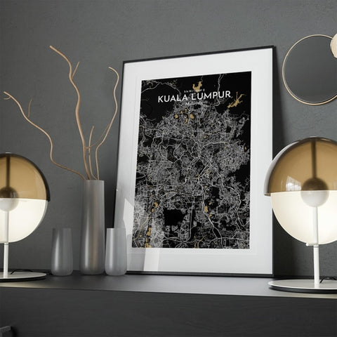 Kuala Lumpur City Map Poster – Detailed Art Print of Kuala Lumpur, Malaysia for Home Decor, Office Decor, Travel Art, and Unique Gifts