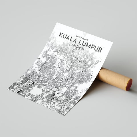 Kuala Lumpur City Map Poster – Detailed Art Print of Kuala Lumpur, Malaysia for Home Decor, Office Decor, Travel Art, and Unique Gifts