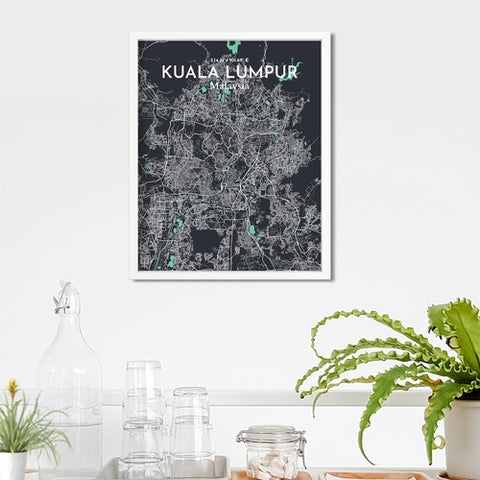 Kuala Lumpur City Map Poster – Detailed Art Print of Kuala Lumpur, Malaysia for Home Decor, Office Decor, Travel Art, and Unique Gifts