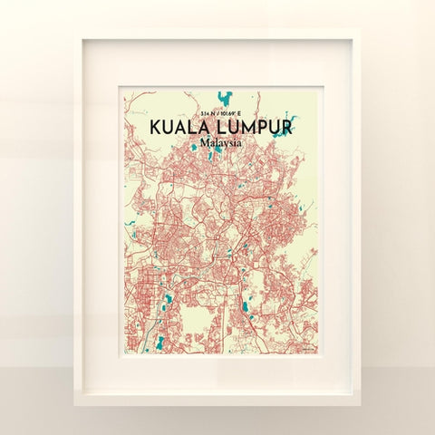 Kuala Lumpur City Map Poster – Detailed Art Print of Kuala Lumpur, Malaysia for Home Decor, Office Decor, Travel Art, and Unique Gifts