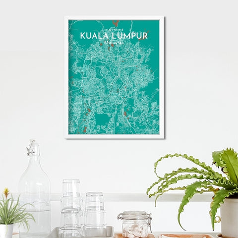 Kuala Lumpur City Map Poster – Detailed Art Print of Kuala Lumpur, Malaysia for Home Decor, Office Decor, Travel Art, and Unique Gifts