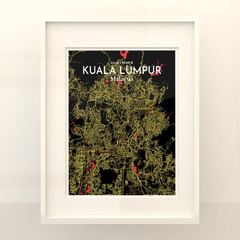 Kuala Lumpur City Map Poster – Detailed Art Print of Kuala Lumpur, Malaysia for Home Decor, Office Decor, Travel Art, and Unique Gifts