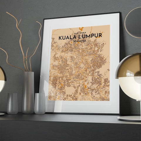 Kuala Lumpur City Map Poster – Detailed Art Print of Kuala Lumpur, Malaysia for Home Decor, Office Decor, Travel Art, and Unique Gifts