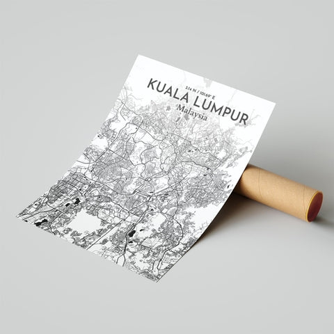 Kuala Lumpur City Map Poster – Detailed Art Print of Kuala Lumpur, Malaysia for Home Decor, Office Decor, Travel Art, and Unique Gifts