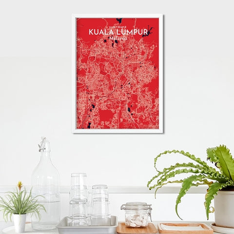 Kuala Lumpur City Map Poster – Detailed Art Print of Kuala Lumpur, Malaysia for Home Decor, Office Decor, Travel Art, and Unique Gifts