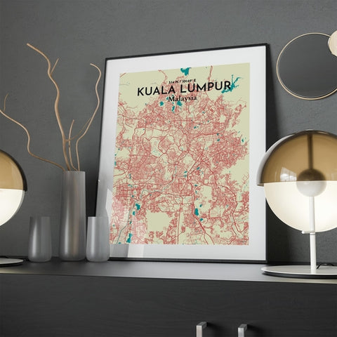 Kuala Lumpur City Map Poster – Detailed Art Print of Kuala Lumpur, Malaysia for Home Decor, Office Decor, Travel Art, and Unique Gifts