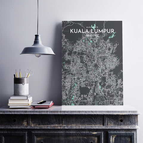 Kuala Lumpur City Map Poster – Detailed Art Print of Kuala Lumpur, Malaysia for Home Decor, Office Decor, Travel Art, and Unique Gifts