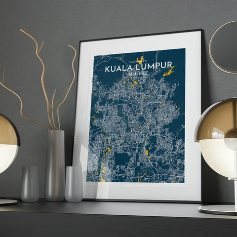 Kuala Lumpur City Map Poster – Detailed Art Print of Kuala Lumpur, Malaysia for Home Decor, Office Decor, Travel Art, and Unique Gifts