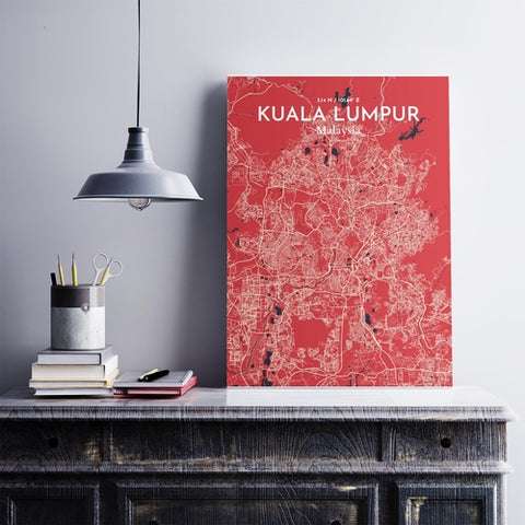 Kuala Lumpur City Map Poster – Detailed Art Print of Kuala Lumpur, Malaysia for Home Decor, Office Decor, Travel Art, and Unique Gifts