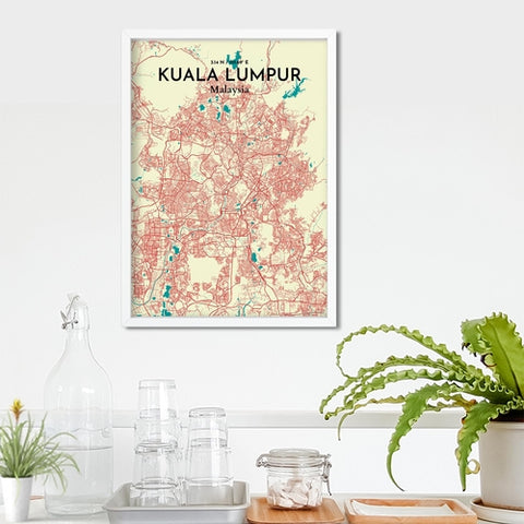 Kuala Lumpur City Map Poster – Detailed Art Print of Kuala Lumpur, Malaysia for Home Decor, Office Decor, Travel Art, and Unique Gifts