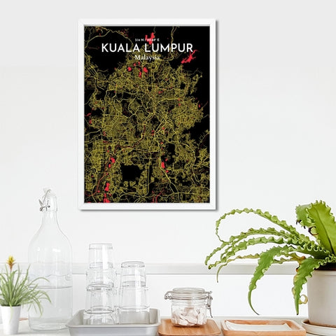 Kuala Lumpur City Map Poster – Detailed Art Print of Kuala Lumpur, Malaysia for Home Decor, Office Decor, Travel Art, and Unique Gifts