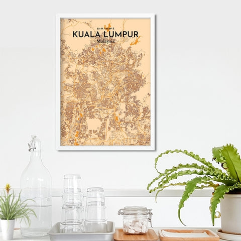 Kuala Lumpur City Map Poster – Detailed Art Print of Kuala Lumpur, Malaysia for Home Decor, Office Decor, Travel Art, and Unique Gifts