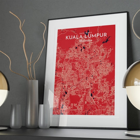 Kuala Lumpur City Map Poster – Detailed Art Print of Kuala Lumpur, Malaysia for Home Decor, Office Decor, Travel Art, and Unique Gifts