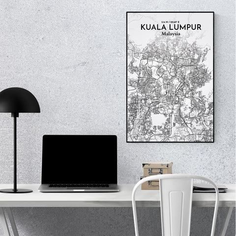 Kuala Lumpur City Map Poster – Detailed Art Print of Kuala Lumpur, Malaysia for Home Decor, Office Decor, Travel Art, and Unique Gifts